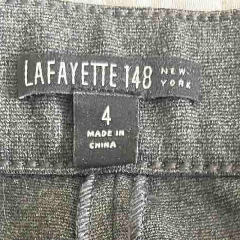 Lafayette 148 New York Grey straight knitted trousers for tall size 4 - Picture 3 of 13